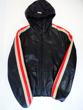 Diesel Leather Jacket L-Mathias Mens hooded bomber Sheepskin Size XXL 2XL
