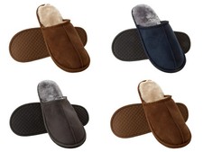 MENS SLIPPERS COSY LUXURY FAUX