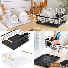 Large Kitchen Worktop Dish Drainer Racks With Drip Tray Cutlery Cup Plate Holder