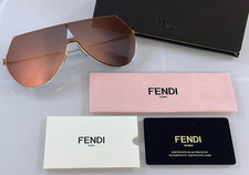 Fendi FF 0193/S 0000J Rose Gold Aviator Mirrored Sunglasses