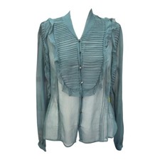 Kenzo Green Sheer Ruffle