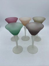 Vintage Set Of 5 Frosted Glass