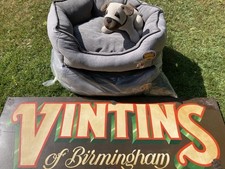 MEDIUM DOG BED Snug & Cosy Bolster Plain Grey Oval Bed 63cm/ 25”Inch