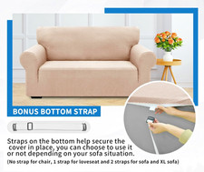 4 Seater Sofa Cover Stretch Jacquard Couch Slipcover Pet Khaki XINEAGE - USED