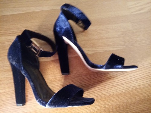 Navy velvet paper dolls shoes - navy,