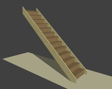 Straight staircase made - straight,