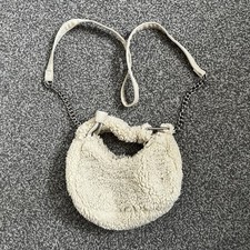 Primark Cross Body Hand Bag Beige Fluffy Strap One Size Zip Travel Holiday