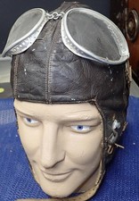 ww2 German Luftwaffe pilots winter flying helmet with goggles