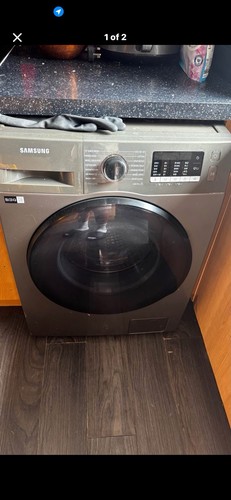 Grey samsung washing machine - washing,