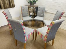 6 Multiyork  Dining Chairs  ReUpholstered In Multicoloured Modern Design