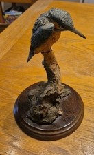 Country Artists Large Kingfisher On Log Figurine Multicoloured 1989 Garden Birds