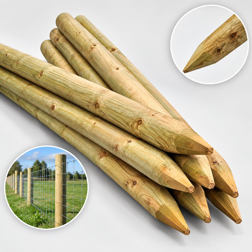 Treated timber round fence - treated,