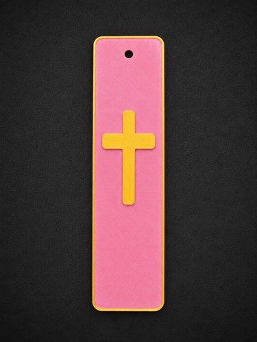 Pink gold printed bookmark - pink,