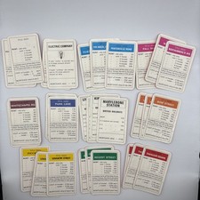 Monopoly 1972 Spare Parts, property cards - full set