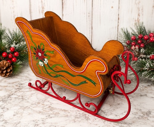 Vintage red wooden christmas - vintage,
