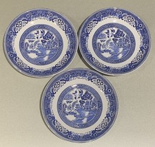 3 x Vintage Blue White Old