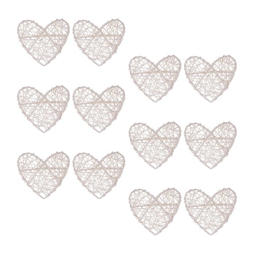 Pcs heart wicker - 12,