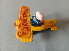 SMURF - Aero-Smurf Die-Cast Bi-Plane & Pilot - Peyo ERTL 1982 #13020