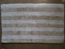 Bath Mat - Kingsley Home - Brown and White Stripe - 100% Cotton - 80cm x 50cm
