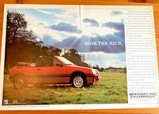 PEUGEOT 205 CTi CABRIOLET - FRAMEABLE COLLECTIBLE ORIGINAL CLASSIC CAR ADVERT