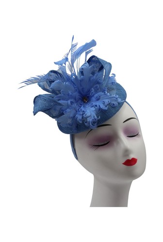 Round pillbox feather flower - round,