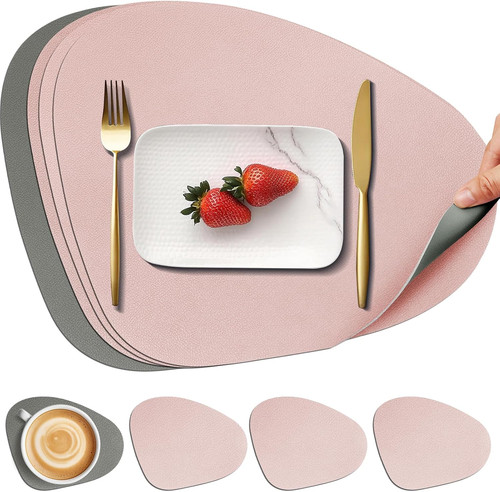 Leather table mats - table,