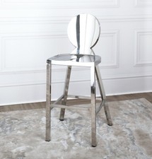 NICHES Kitchen Breakfast Bar Stool Luxury Unique Kardashian Chrome 65cm UK 