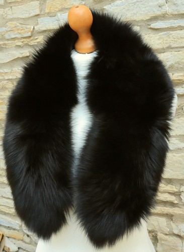 Real black fox fur stole - real,