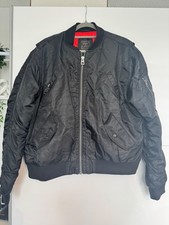 superdry ladies black bomber jacket size 16
