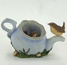 BIRDS WRENS IN A TEAPOT SMALL