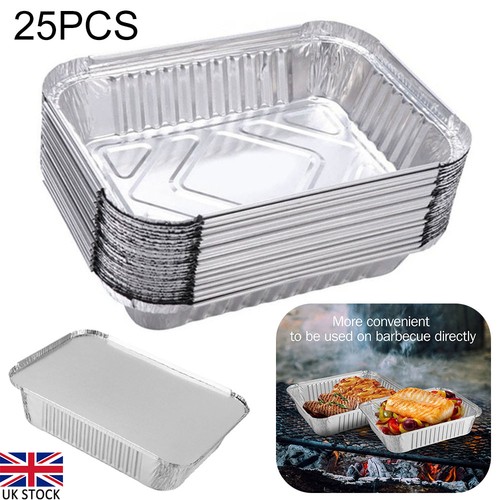 25pcs foil trays tin with - foil, lids