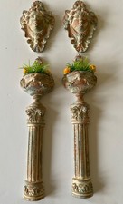 dolls house miniatures job lot bundle pillar plant pots  + Grecian motif x 2 (A)
