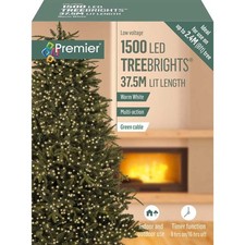 Premier 1500 LED Multi-Action TreeBrights Christmas Tree Lights Timer WARM WHITE