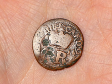 1660s Charles II Scottish Scotland Copper 1 Turner Coin #M118