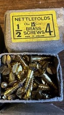 Nettlefolds GKN 10p screw vintage brass  4 screws job lot slotted restoration