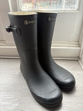 Aigle Unisex Kid's Black Woody-Pop 2 Rain Boots Size UK 5 EU 38