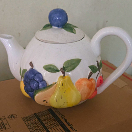 Ceramic tea pot with - ceramic, lid