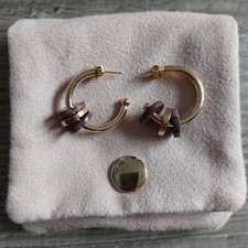 Lola Rose Gold Tone Hoop Style Earrings Birthday Gift  Kitsch