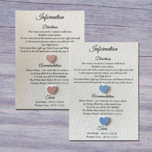 Wedding information cards - wedding,