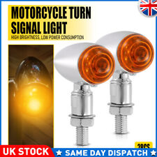 2x Motorcycle Amber Chrome