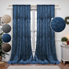 2Pcs Crushed Velvet Curtains