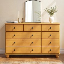 Wide Pine Chest of 9 Drawer - Hampton HPT012