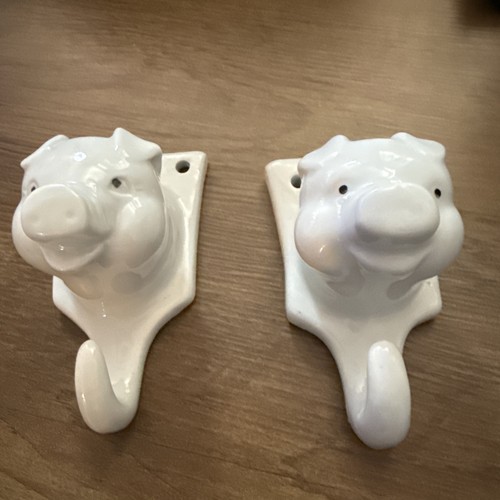 Vintage white porcelain pig - vintage,