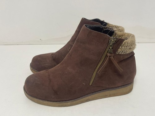 Evans women brown faux - faux, suede
