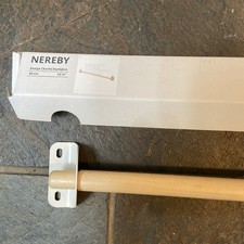 Ikea NEREBY Wooden Kitchen Rail, Birch/White, 40 Centimetres Various Set +Hook