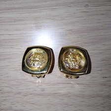 Versace Gold Square Earrings