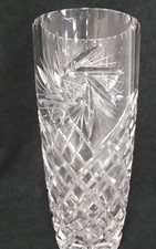 Cut Glass Crystal Vase Diamond Pattern H25.5cm D11cm 2.1kg