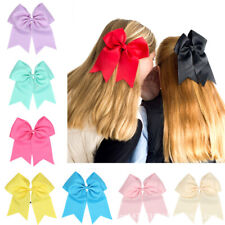 6inch Big Large  GIRLS cheer bow HAIR ACCESSORIES Clips  elastic bobbles UK 