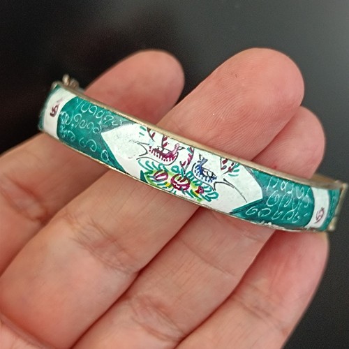 Persian enamel bangle - enamel,