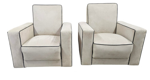 Pair art deco reclining - art,